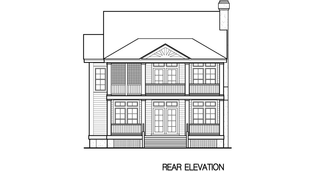 001 - Porches-Crlspace-3Bdrm - 5 - Rear Elevation