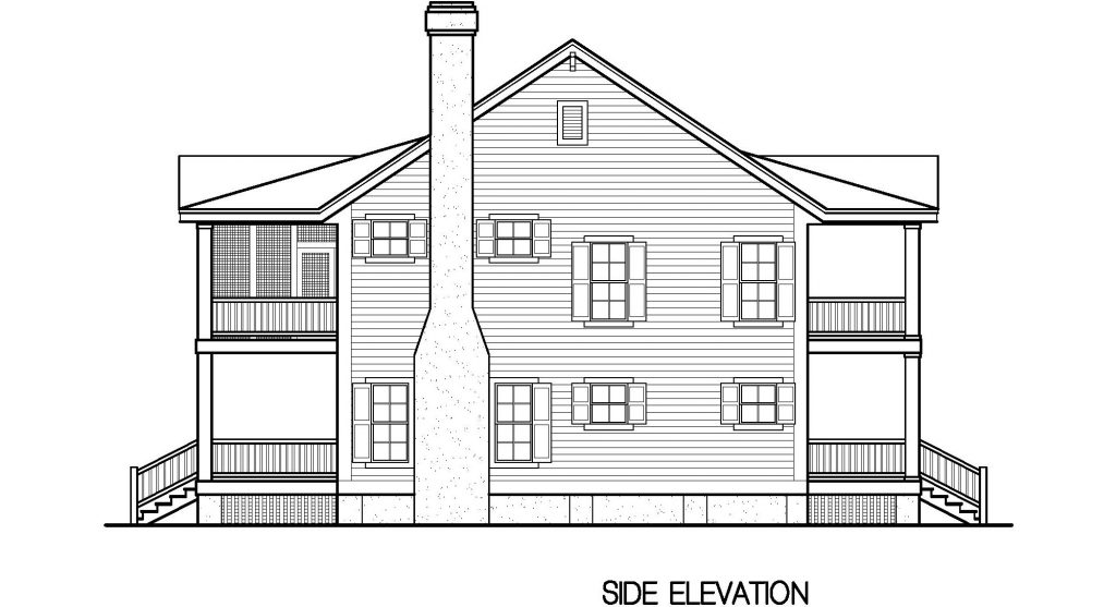 001 - Porches-Crlspace-3Bdrm - 6 - Side Elevation