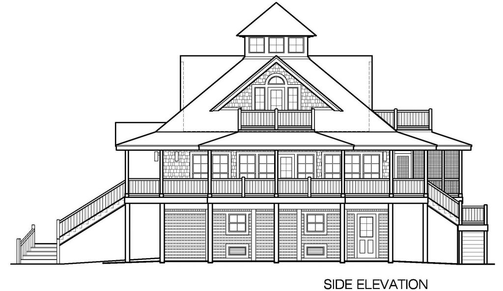 002 - Island-2058-Pile-Frt-Ent - 5 - Side Elevation