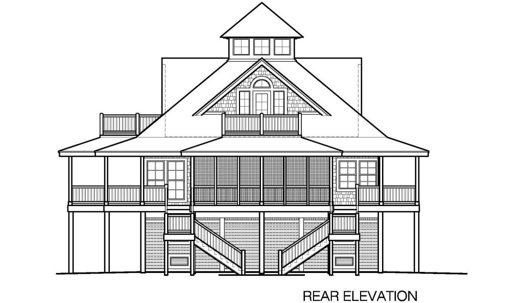 002 - Island-2058-Pile-Frt-Ent - 6 - Rear Elevation