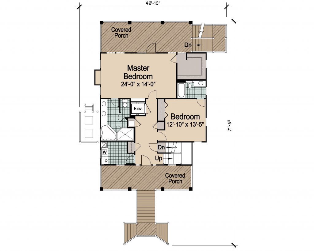 003 - Porches-2395-Pile-3Bdrm-Elev-Sid-Ent - 2 - First Floor