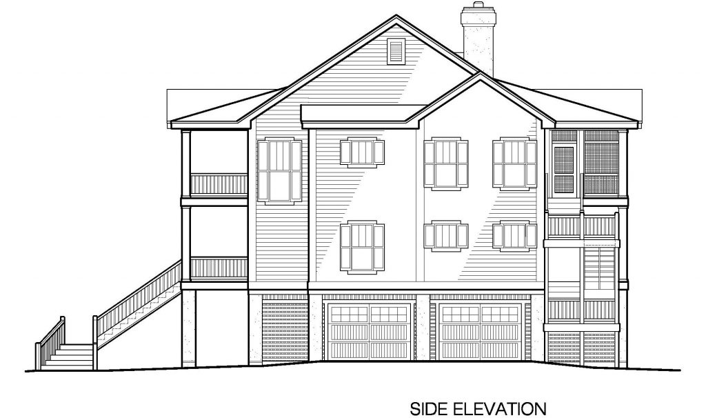 003 - Porches-2395-Pile-3Bdrm-Elev-Sid-Ent - 5 - Side Elevation