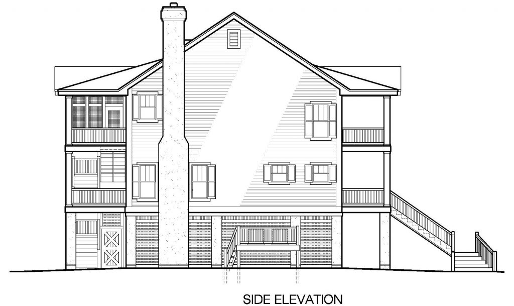 003 - Porches-2395-Pile-3Bdrm-Elev-Sid-Ent - 7 - Side Elevation