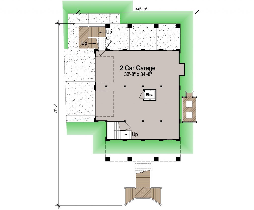 003 - Porches-2395-Pile-3Bdrm-Elev-Sid-Ent - REV - 1 - Ground Floor