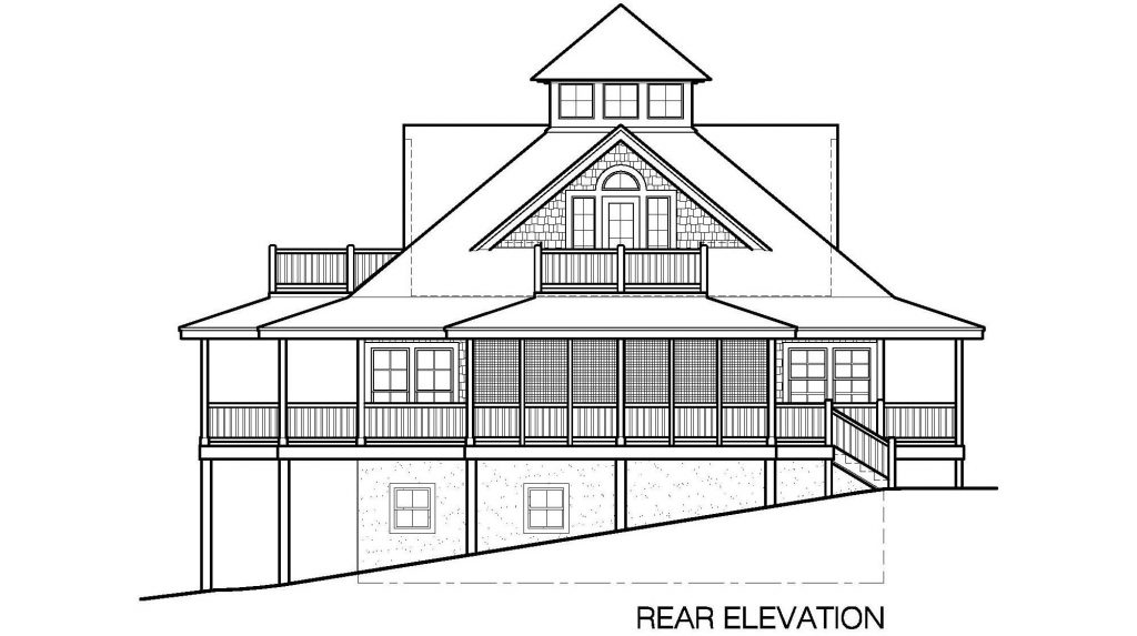 007 - Island-2058-Basement - 6 - Rear Elevation